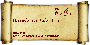Hajmási Célia névjegykártya